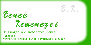 bence kemenczei business card